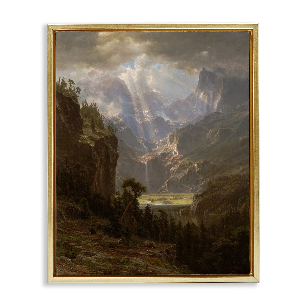 Stupell Industries Classic Bierstadt Rocky Mountains Framed Floater Canvas Wall Art Design by one1000paintings